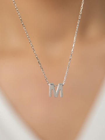 Lodie Silver Srebrny naszyjnik "M" z zawieszką - dł. 43 cm