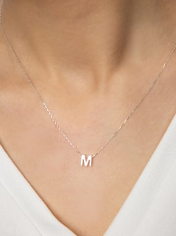 Lodie Silver Srebrny naszyjnik "M" z zawieszką - dł. 43 cm