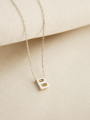 Lodie Silver Zilveren ketting "B" met hanger - (L)43 cm