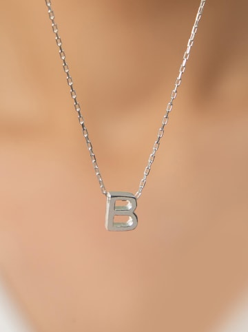 Lodie Silver Zilveren ketting "B" met hanger - (L)43 cm