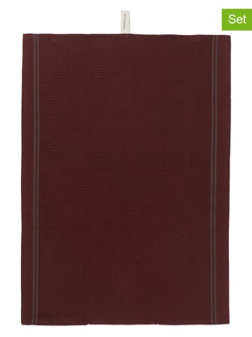 Rosendahl 2-delige set: theedoeken "Alpha" bordeaux - (L)70 x (B)50 cm