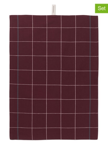 Rosendahl 2er-Set: Geschirrtücher "Gamma" in Bordeaux - (L)70 x (B)50 cm