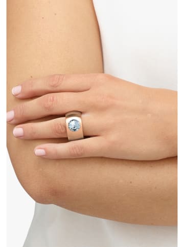 Steel_Art Rosévergulde ring met kristal