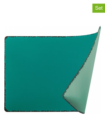 Villa d´Este 6-delige set: placemats "Baita" blauw/groen/turquoise - (L)45 x (B)30 cm