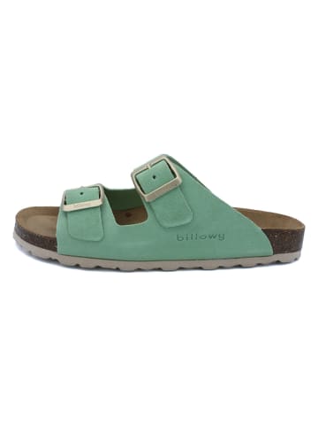 billowy Leren slippers groen