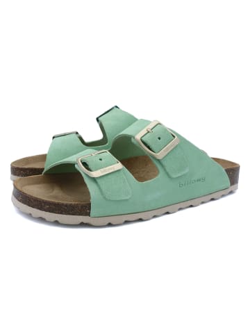 billowy Leren slippers groen