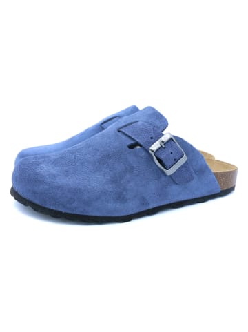 billowy Leren clogs blauw