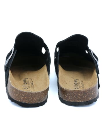 billowy Leren clogs zwart