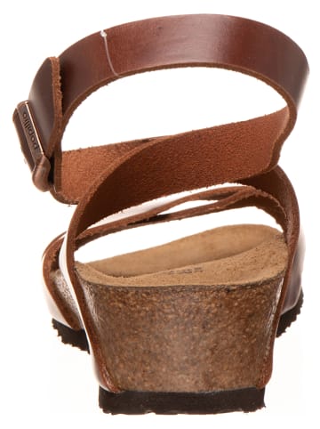 Papillio Leren sleehaksandalen "Lola" bruin - wijdte S