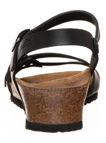 Papillio Leren sleehaksandalen "Lana" zwart - wijdte S