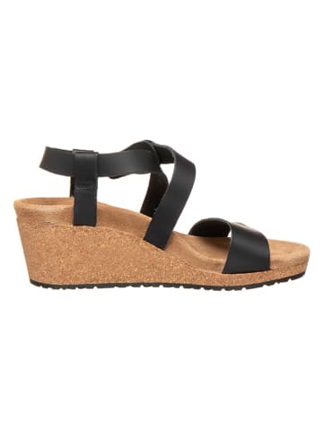 Papillio Leren sleehaksandalen "Sibyl Ring-Buckle" zwart - wijdte S