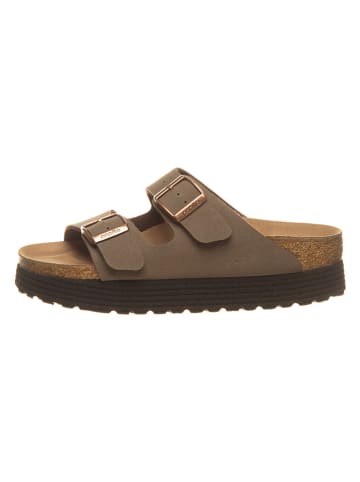 Papillio Pantoletten "Arizona Grooved" in Hellbraun