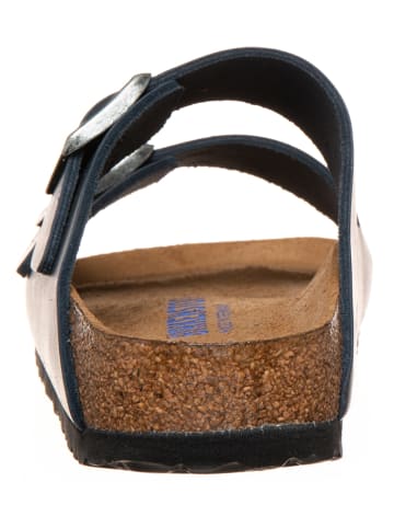 Birkenstock Leder-Pantoletten "Arizona" in Dunkelblau - Weite S