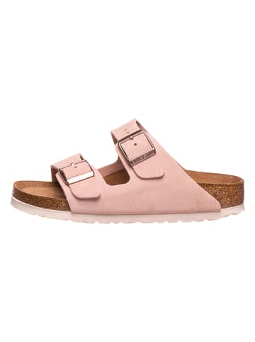 Birkenstock Leren slippers "Arizona" lichtroze - wijdte S