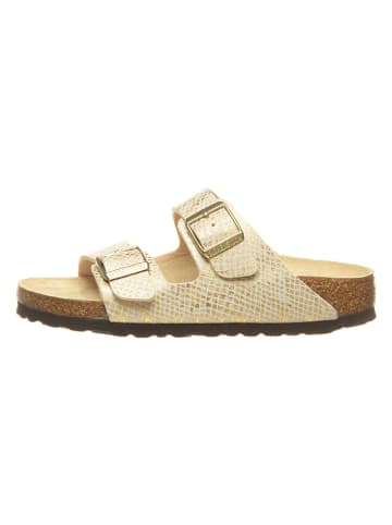 Birkenstock Pantoletten "Arizona" in Gold/ Creme - Weite S