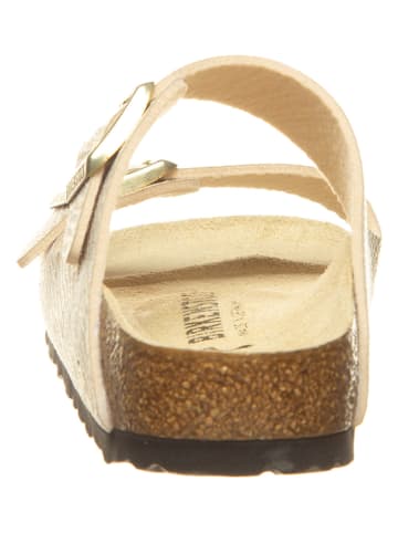 Birkenstock Klapki "Arizona" w kolorze kremowo-złotym