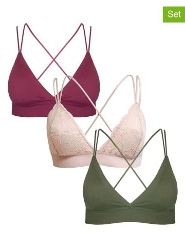 Magic Bodyfashion 3-delige set: bustiers "Dream Invisibles" roze/crème/groen