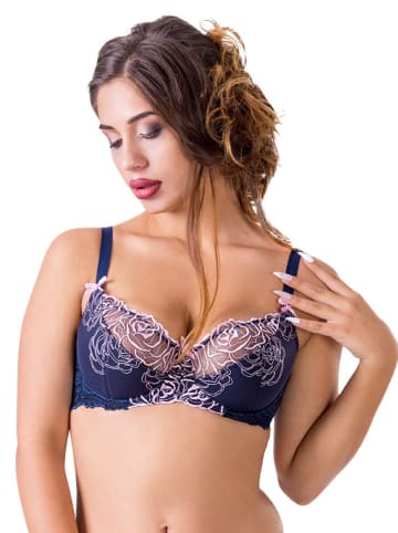 Valea Halfvoorgevormde beha "Elektra" donkerblauw/lichtroze