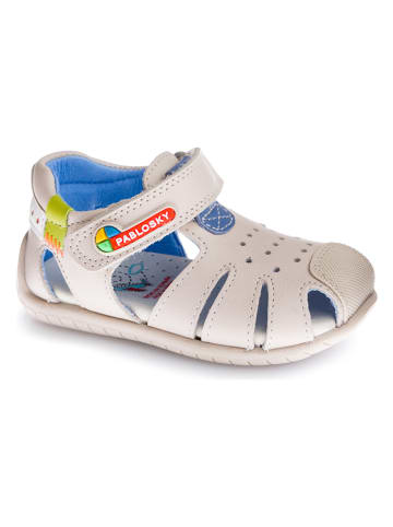 Pablosky Leder-Halbsandalen in Creme