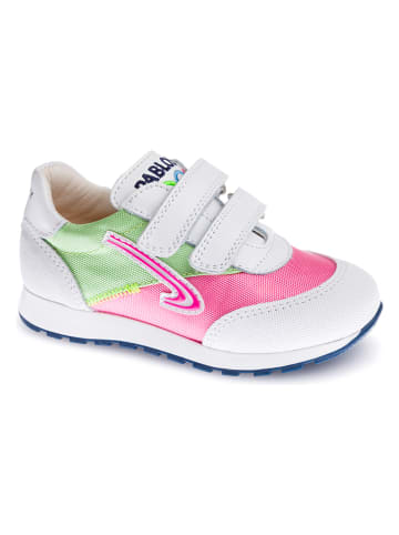 Pablosky Leren sneakers wit/meerkleurig