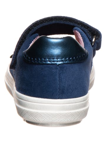 Richter Shoes Leren ballerina's met bandje donkerblauw