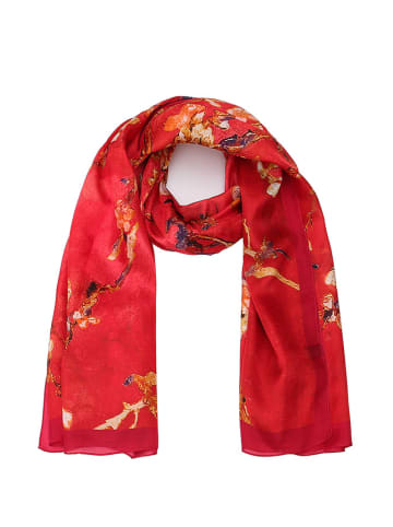 Made in Silk Zijden sjaal rood/meerkleurig - (L)190 x (B)110 cm
