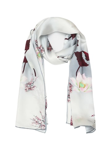 Made in Silk Zijden sjaal grijs/meerkleurig - (L)170 x (B)50 cm