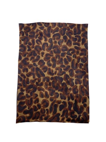 Made in Silk Jedwabny szal w kolorze brązowo-czarnym - 180 x 90 cm