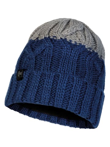 Buff Strickmütze "Ganbat" in Dunkelblau/ Grau