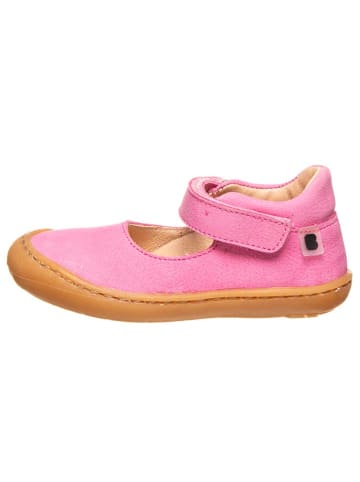 BO-BELL Leren ballerina's met bandje roze