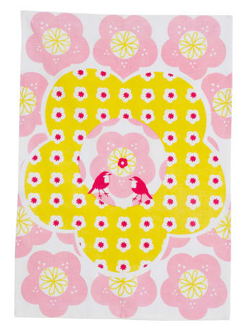 Overbeck and Friends Vaatdoek "Mimi" geel/lichtroze - (B)70 x (H)50 cm