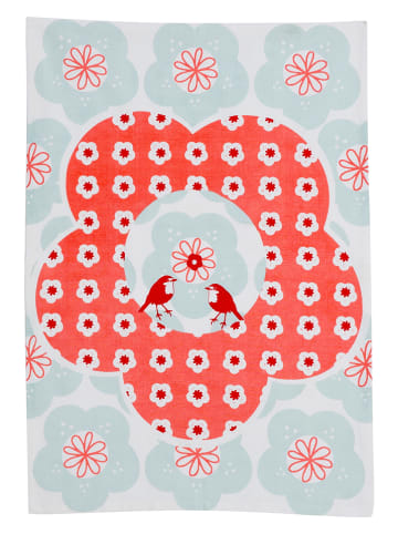 Overbeck and Friends Geschirrtuch "Mimi" in Hellblau/ Orange - (B)70 x (H)50 cm