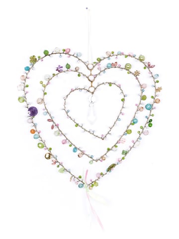 Overbeck and Friends Decoratieve hanger "Heart 7 Candy" meerkleurig - (B)20 x (H)22 cm