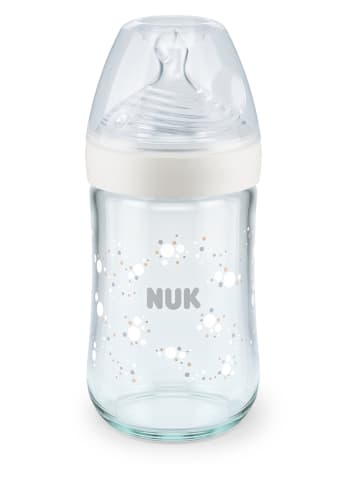 NUK Babyflasche "Nature Sense" in Grau/ Weiß - 240 ml