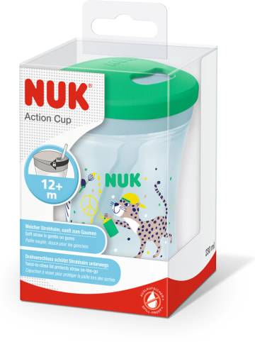 NUK Kubek "Action Cup" w kolorze zielono-błękitnym do nauki picia - 230 ml