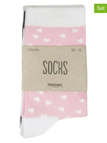 Racoon 4-delige set: sokken "Juno" lichtroze