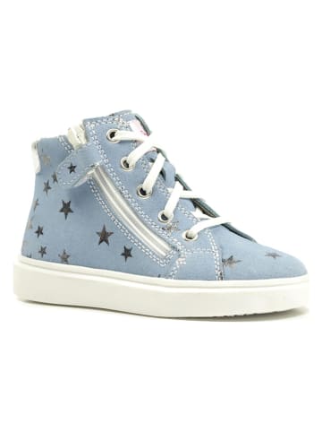 Richter Shoes Skórzane sneakersy w kolorze błękitnym