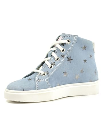 Richter Shoes Skórzane sneakersy w kolorze błękitnym