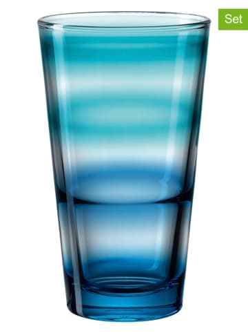 LEONARDO 6-delige set: glazen "Rainbow" blauw/turquoise - 315 ml