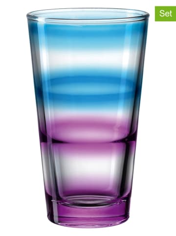 LEONARDO 6-delige set: glazen "Rainbow" violet/blauw - 315 ml