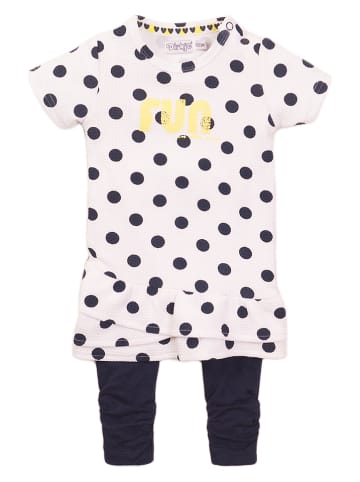 Dirkje 2-delige outfit donkerblauw/wit