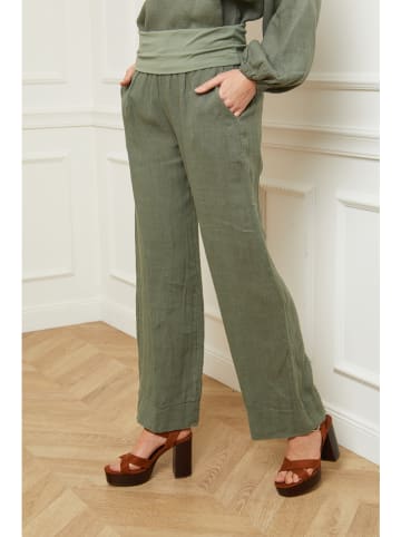 Joséfine Leinen-Hose "Astrid" in Khaki