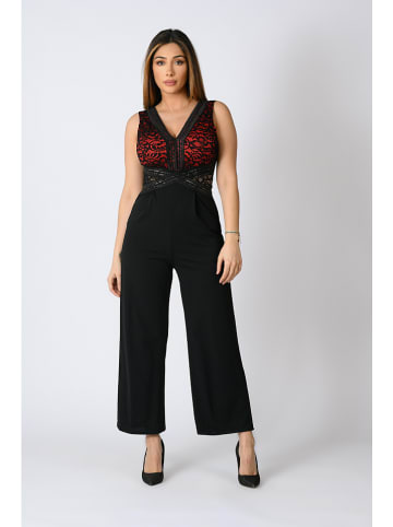 Plus Size Company Jumpsuit "Athis" zwart/rood