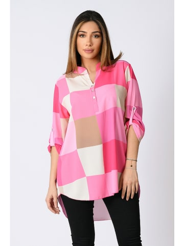 Plus Size Company Bluse "Elo" in Pink/ Creme/ Hellbraun