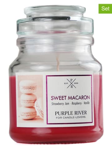Purple River 2-delige set: geurkaarsen "Sweet Macaron" rood - 2x 113 g