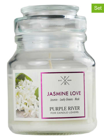 Purple River 2er-Set: Duftkerzen "Jasmine Love" in Weiß - 2x 113 g