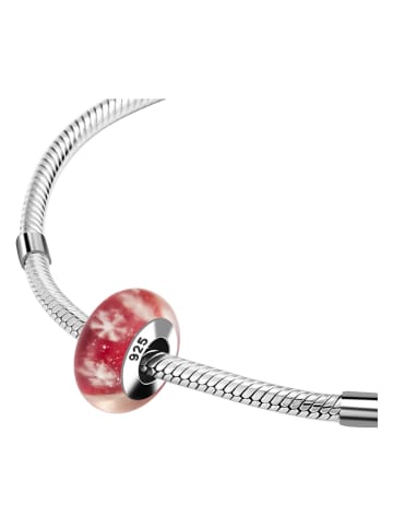 MAISON D'ARGENT Zilveren/glazen bead rood