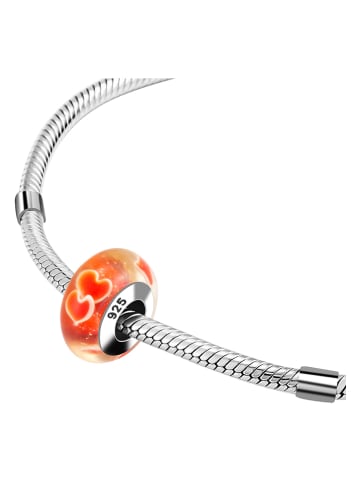 MAISON D'ARGENT Zilveren/glazen bead rood