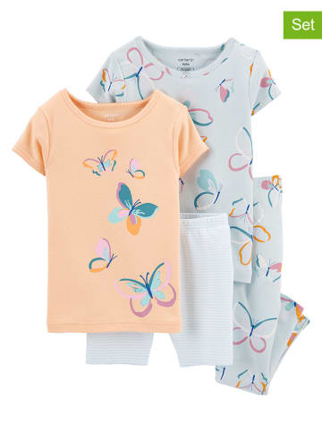 carter's 2-delige set: pyjama's lichtblauw/oranje
