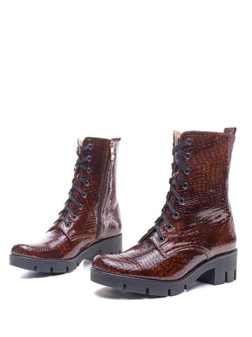 BOSCCOLO Leder-Boots in Dunkelbraun